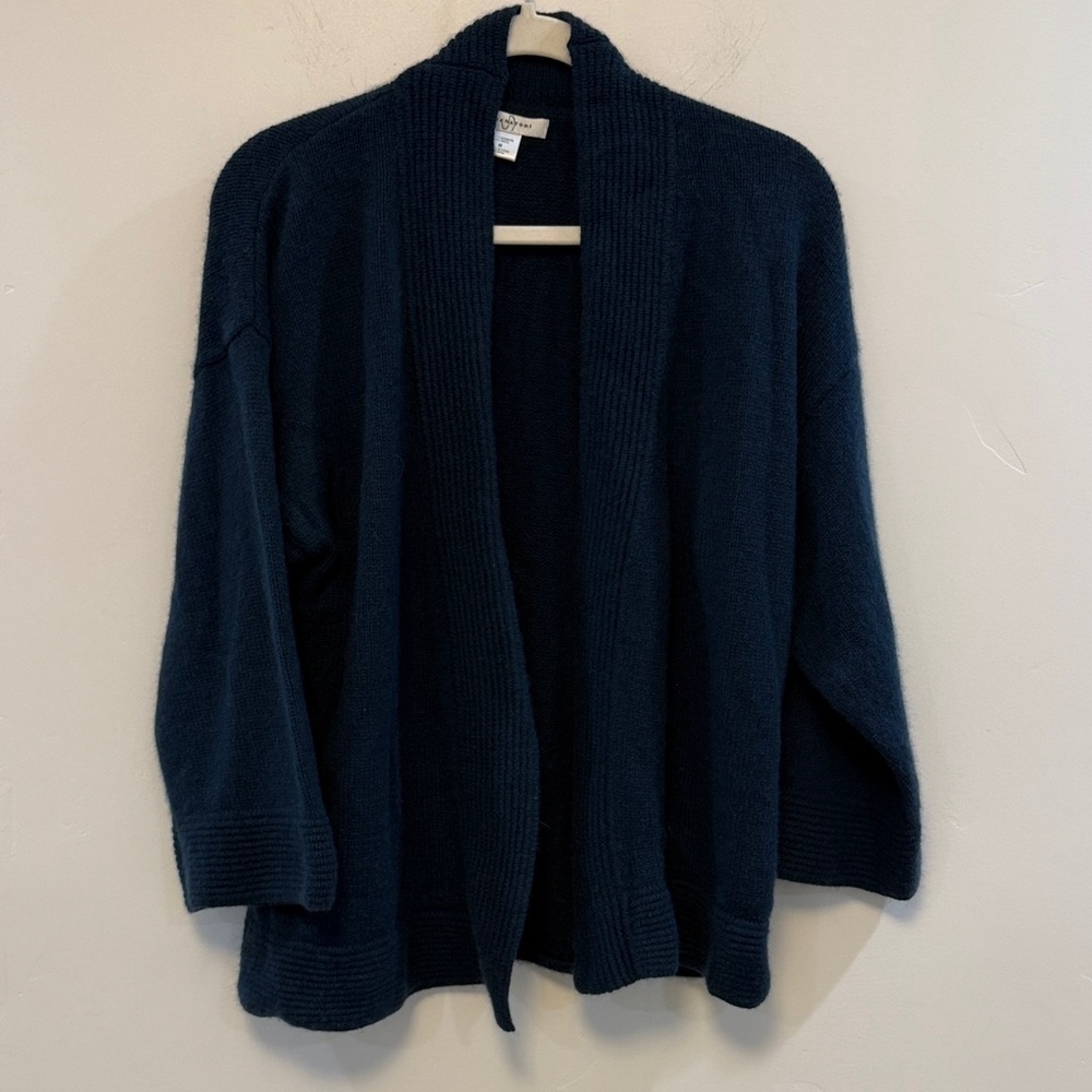 JOSIE NATORI turquoise cashmere open cardigan!